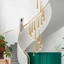 DecorBites™ LED Spiral Chandelier Black Chrome Gold Pendant Light Modern Stairwell Lighting