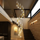 DecorBites™ LED Spiral Chandelier Black Chrome Gold Pendant Light Modern Stairwell Lighting