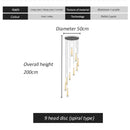 DecorBites™ LED Spiral Chandelier Black Chrome Gold Pendant Light Modern Stairwell Lighting