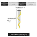 DecorBites™ LED Spiral Chandelier for Home, Black Chrome Gold Stairwell Lighting