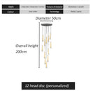 DecorBites™ LED Spiral Chandelier for Home, Black Chrome Gold Stairwell Lighting