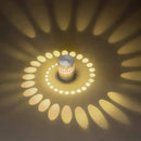 Modern silver led spiral wall light living room rgb art lamp