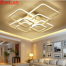 Modern white led square chandelier ceiling light for living room