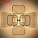 Modern white led square chandelier ceiling light for living room