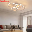 Modern white led square chandelier ceiling light for living room