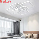 Modern white led square chandelier ceiling light for living room