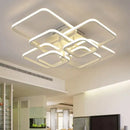 Modern white led square chandelier ceiling light for living room
