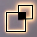 Modern black geometric square wall lamp for living room