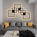 Modern black geometric square wall lamp for living room