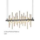 Modern geometric silver stainless steel led pendant light living room