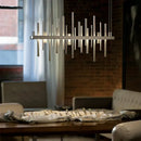 Modern geometric silver stainless steel led pendant light living room