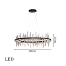 Modern geometric silver stainless steel led pendant light living room