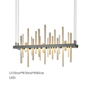 Modern geometric silver stainless steel led pendant light living room