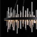 Modern geometric silver stainless steel led pendant light living room