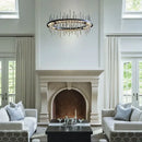 Modern geometric silver stainless steel led pendant light living room