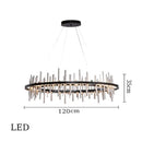 Modern geometric silver stainless steel led pendant light living room
