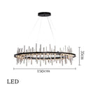 Modern geometric silver stainless steel led pendant light living room
