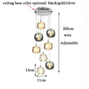 DecorBites™ LED Stair Chandelier: Luxury Amber/Crystal Indoor Lighting Fixture