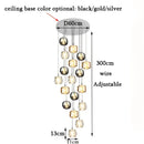 DecorBites™ LED Stair Chandelier: Luxury Amber/Crystal Indoor Lighting Fixture