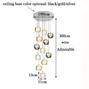 DecorBites™ LED Stair Chandelier: Luxury Amber/Crystal Indoor Lighting Fixture