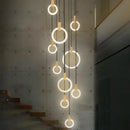 Modern minimalist ring led stair chandelier bedroom pendant light