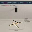 Modern black & gold led stair chandelier stairwell geometric light