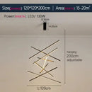 Modern black & gold led stair chandelier stairwell geometric light