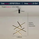 Modern black & gold led stair chandelier stairwell geometric light