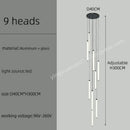 Modern minimalist black led staircase chandelier hallway light