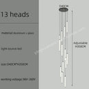 Modern minimalist black led staircase chandelier hallway light