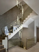 Modern minimalist black led staircase chandelier hallway light