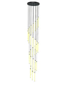 Modern minimalist black led staircase chandelier hallway light