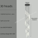 Modern minimalist black led staircase chandelier hallway light