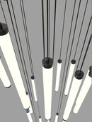 Modern minimalist black led staircase chandelier hallway light