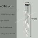 Modern minimalist black led staircase chandelier hallway light