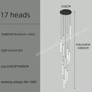 Modern minimalist black led staircase chandelier hallway light
