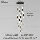 Modern black & gold led staircase chandelier staircase pendant light