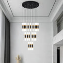 Modern black & gold led staircase chandelier staircase pendant light