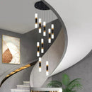 Modern black & gold led staircase chandelier staircase pendant light