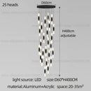 Modern black & gold led staircase chandelier staircase pendant light