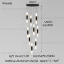 Modern black & gold led staircase chandelier staircase pendant light