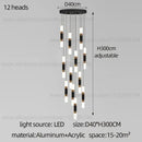 Modern black & gold led staircase chandelier staircase pendant light