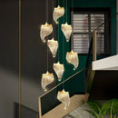 DecorBites™ LED Staircase Chandelier: Modern Loft Lighting Fixture for Living & Dining Room