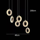 Modern gold and green crystal led staircase chandeliers living room