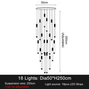 Modern white and gold led staircase chandeliers for living room