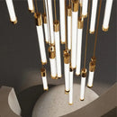 Modern white and gold led staircase chandeliers for living room