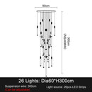 Modern white and gold led staircase chandeliers for living room