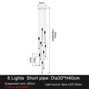 Modern white and gold led staircase chandeliers for living room