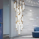 Modern white and gold led staircase chandeliers for living room