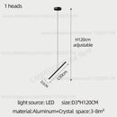 Modern black led staircase pendant chandelier dining room light